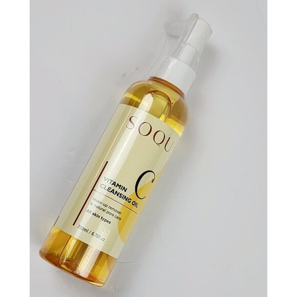 SOQU Vitamin C Cleansing Oil 200ml - Make-Up Remover & Natural Pore Care For All - Picture 2 of 7